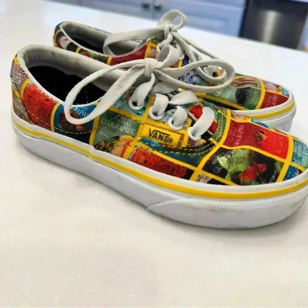 Vans X National Geographic Kid Unisex Sneakers Shoes Multi Color Size 12